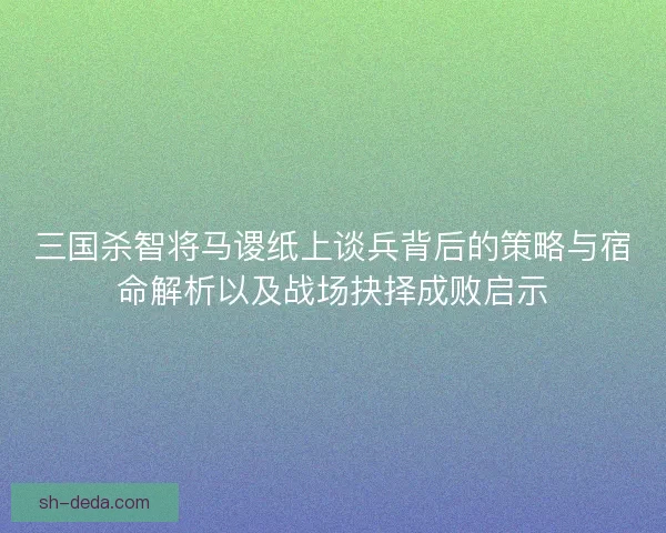三国杀智将马谡纸上谈兵背后的策略与宿命解析以及战场抉择成败启示