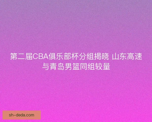 第二届CBA俱乐部杯分组揭晓 山东高速与青岛男篮同组较量