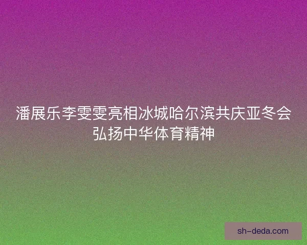 潘展乐李雯雯亮相冰城哈尔滨共庆亚冬会弘扬中华体育精神